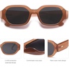 image:imageSOJOS Polarized Sunglasses For Women Retro Rectangle Womens Sun Glasses Trendy Narrow Square 90s Shades SJ2232Milky BrownGrey