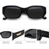 image:imageSOJOS Polarized Sunglasses Womens Mens Retro Rectangle Sun Glasses Trendy Hexagonal Frame 80s 90s Shades SJ2324Black