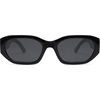 image:imageSOJOS Polarized Sunglasses Womens Mens Retro Rectangle Sun Glasses Trendy Hexagonal Frame 80s 90s Shades SJ2324Black