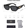 image:imageSOJOS Polarized Sunglasses Womens Mens Retro Rectangle Sun Glasses Trendy Hexagonal Frame 80s 90s Shades SJ2324Black