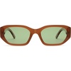image:imageSOJOS Polarized Sunglasses Womens Mens Retro Rectangle Sun Glasses Trendy Hexagonal Frame 80s 90s Shades SJ2324Brown