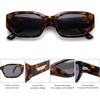 image:imageSOJOS Polarized Sunglasses Womens Mens Retro Rectangle Sun Glasses Trendy Hexagonal Frame 80s 90s Shades SJ2324Dark Demi