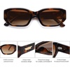 image:imageSOJOS Polarized Sunglasses Womens Mens Retro Rectangle Sun Glasses Trendy Hexagonal Frame 80s 90s Shades SJ2324Demi