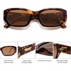 image:imageSOJOS Polarized Sunglasses Womens Mens Retro Rectangle Sun Glasses Trendy Hexagonal Frame 80s 90s Shades SJ2324Multicolor
