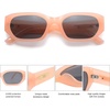 image:imageSOJOS Polarized Sunglasses Womens Mens Retro Rectangle Sun Glasses Trendy Hexagonal Frame 80s 90s Shades SJ2324Pink