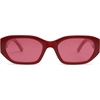 image:imageSOJOS Polarized Sunglasses Womens Mens Retro Rectangle Sun Glasses Trendy Hexagonal Frame 80s 90s Shades SJ2324Red