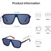 image:imageSOJOS Polarized Sunglasses for Men Women Modern Square Sun Glasses TR90 Trendy Shades UV400 Protection SJ2644Transparent BlueMirrored Blue