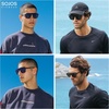 image:imageSOJOS Polarized Sunglasses for Men Women Modern Square Sun Glasses TR90 Trendy Shades UV400 Protection SJ2644Transparent GreenGreen
