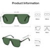 image:imageSOJOS Polarized Sunglasses for Men Women Modern Square Sun Glasses TR90 Trendy Shades UV400 Protection SJ2644Transparent GreenGreen
