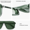 image:imageSOJOS Polarized Sunglasses for Men Women Modern Square Sun Glasses TR90 Trendy Shades UV400 Protection SJ2644Transparent GreenGreen