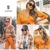 image:imageSOJOS Polarized Sunglasses for Women Men Trendy Square Large Sun Glasses SJ2149BlackGrey