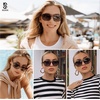 image:imageSOJOS Polarized Wrap Around Aviator Sunglasses for Women Men Retro Rectangle UV400 Womens Vintange Sports Sun Glasses SJ2269 White Milky Light Brown Frame Brown Lens