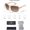 image:imageSOJOS Polarized Wrap Around Aviator Sunglasses for Women Men Retro Rectangle UV400 Womens Vintange Sports Sun Glasses SJ2269 White Milky Light Brown Frame Brown Lens