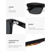 image:imageSOJOS Rectangle Polarized Sunglasses for Men Women Classic Acetate Frame UV Protective Wide Vision Shades SJ3115BlackGrey