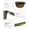 image:imageSOJOS Rectangle Polarized Sunglasses for Men Women Classic Acetate Frame UV Protective Wide Vision Shades SJ3115GreenBrown