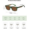 image:imageSOJOS Rectangle Polarized Sunglasses for Men Women Classic Acetate Frame UV Protective Wide Vision Shades SJ3115GreenBrown