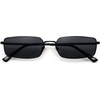 image:imageSOJOS Rectangle Polarized Sunglasses for Women men Wide Flat Lenses UV400 Protection Vintage ShadesBlackGrey