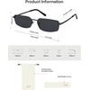image:imageSOJOS Rectangle Polarized Sunglasses for Women men Wide Flat Lenses UV400 Protection Vintage ShadesBlackGrey