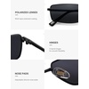 image:imageSOJOS Rectangle Polarized Sunglasses for Women men Wide Flat Lenses UV400 Protection Vintage ShadesBlackGrey