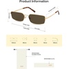 image:imageSOJOS Rectangle Polarized Sunglasses for Women men Wide Flat Lenses UV400 Protection Vintage ShadesGoldBrown