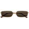 image:imageSOJOS Rectangle Polarized Sunglasses for Women men Wide Flat Lenses UV400 Protection Vintage ShadesGoldBrown