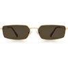 image:imageSOJOS Rectangle Polarized Sunglasses for Women men Wide Flat Lenses UV400 Protection Vintage ShadesGoldBrown