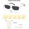 image:imageSOJOS Rectangle Polarized Sunglasses for Women men Wide Flat Lenses UV400 Protection Vintage ShadesGoldGrey