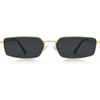 image:imageSOJOS Rectangle Polarized Sunglasses for Women men Wide Flat Lenses UV400 Protection Vintage ShadesGoldGrey