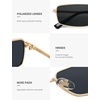 image:imageSOJOS Rectangle Polarized Sunglasses for Women men Wide Flat Lenses UV400 Protection Vintage ShadesGoldGrey