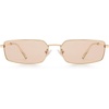 image:imageSOJOS Rectangle Polarized Sunglasses for Women men Wide Flat Lenses UV400 Protection Vintage ShadesGoldLight Brown