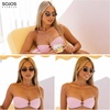 image:imageSOJOS Rectangle Polarized Sunglasses for Women men Wide Flat Lenses UV400 Protection Vintage ShadesGoldLight Brown