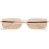 image:imageSOJOS Rectangle Polarized Sunglasses for Women men Wide Flat Lenses UV400 Protection Vintage ShadesGoldLight Brown