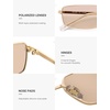 image:imageSOJOS Rectangle Polarized Sunglasses for Women men Wide Flat Lenses UV400 Protection Vintage ShadesGoldLight Brown