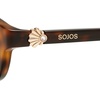 image:imageSOJOS Rectangular Polarized Sunglasses for Women Acetate Frame Coral Temple Detail Trendy Retro 90s Sunnies SJ3140 TIDETortosieBrown