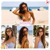 image:imageSOJOS Rectangular Polarized Sunglasses for Women Acetate Frame Coral Temple Detail Trendy Retro 90s Sunnies SJ3140 TIDETortosieBrown