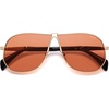 image:imageSOJOS Retro 70s Aviator Sunglasses for Women Men Trendy 2026 Oversized UV400 Metal Pilot Shades SJ1272GoldOrange
