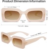 image:imageSOJOS Retro 90s Nude Rectangle Sunglasses Womens Mens Trendy Chunky GlassesBeige