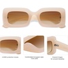 image:imageSOJOS Retro 90s Nude Rectangle Sunglasses Womens Mens Trendy Chunky GlassesBeige