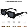 image:imageSOJOS Retro 90s Nude Rectangle Sunglasses Womens Mens Trendy Chunky GlassesBlack