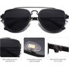 image:imageSOJOS Retro Aviator Polarized Double Bridge Sunglasses for Men Women Mirrored Lens SJ1051A BlackGrey