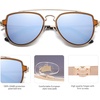 image:imageSOJOS Retro Aviator Polarized Double Bridge Sunglasses for Men Women Mirrored Lens SJ1051A10 GoldDusty Blue Mirrored