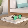 image:imageSOJOS Retro Aviator Polarized Double Bridge Sunglasses for Men Women Mirrored Lens SJ1051BlackGreenish Blue Mirrored