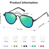 image:imageSOJOS Retro Aviator Polarized Double Bridge Sunglasses for Men Women Mirrored Lens SJ1051BlackGreenish Blue Mirrored
