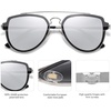 image:imageSOJOS Retro Aviator Polarized Double Bridge Sunglasses for Men Women Mirrored Lens SJ1051SilverSilver Mirrored