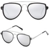 image:imageSOJOS Retro Aviator Polarized Double Bridge Sunglasses for Men Women Mirrored Lens SJ1051SilverSilver Mirrored