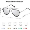 image:imageSOJOS Retro Aviator Polarized Double Bridge Sunglasses for Men Women Mirrored Lens SJ1051SilverSilver Mirrored