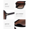 image:imageSOJOS Retro Aviator Polarized Sunglasses for Men Women Trendy Vintage Square Pilot Mens Shades SJ2370Black Frame Brown Grading Lens