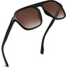 image:imageSOJOS Retro Aviator Polarized Sunglasses for Men Women Trendy Vintage Square Pilot Mens Shades SJ2370Black Frame Brown Grading Lens