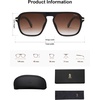 image:imageSOJOS Retro Aviator Polarized Sunglasses for Men Women Trendy Vintage Square Pilot Mens Shades SJ2370Black Frame Brown Grading Lens
