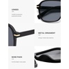 image:imageSOJOS Retro Aviator Polarized Sunglasses for Men Women Trendy Vintage Square Pilot Mens Shades SJ2370Black Frame Grey Lens